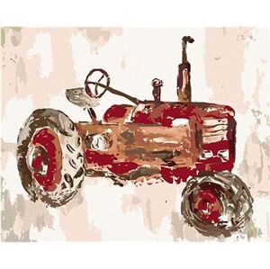 Červený traktor (Haley Bush), 80 × 100 cm, plátno napnuté na rám