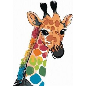 Dúhová žirafa, 80 × 100 cm, bez rámu a bez napnutia plátna