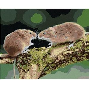 Dve myšky v lese, 40 × 50 cm, bez rámu a bez napnutia plátna