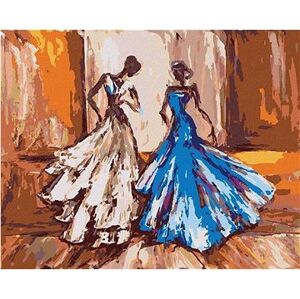 Dve ženy na plese, 40 × 50 cm, bez rámu a bez napnutia plátna