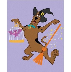 Halloweensky Scooby s metlou (Scooby Doo), 40×50 cm, bez rámu a bez vypnutia plátna