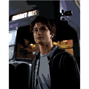 Harry Potter pred záchranným kúzelníckym autobusom, 40×50 cm, bez rámu a bez vypnutia plátna