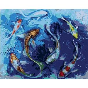 Japonské rybky, 80 × 100 cm, plátno napnuté na rám