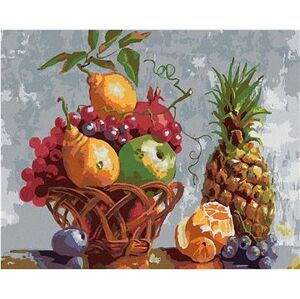Košík plný ovocia, 40 × 50 cm, bez rámu a bez napnutia plátna