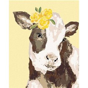 Krava so žltým kvetom (Haley Bush), 40×50 cm, bez rámu a bez vypnutia plátna