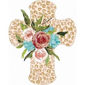 Kríž s kvetmi (Haley Bush), 40 × 50 cm, bez rámu a bez napnutia plátna