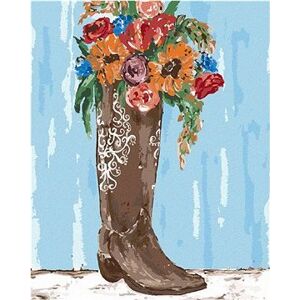 Kvety v topánke (Haley Bush), 40 × 50 cm, bez rámu a bez napnutia plátna