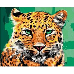 Leopard so zelenými očami, 40×50 cm, bez rámu a bez vypnutia plátna