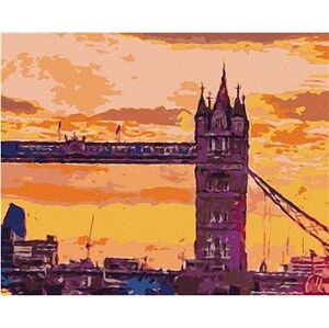 Londýnsky Tower Bridge pri západe slnka, 40×50 cm, bez rámu a bez vypnutia plátna