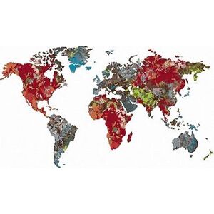 Mapa sveta, 40×50 cm, bez rámu a bez vypnutia plátna