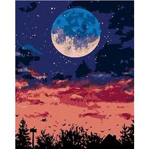 Mesiac nad nočným mestom, 40×50 cm, bez rámu a bez vypnutia plátna