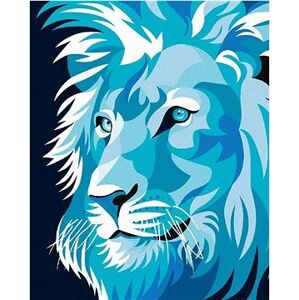 Modrý lev, 40×50 cm, vypnuté plátno na rám