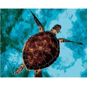 Morská korytnačka na vode, 80 × 100 cm, plátno napnuté na rám