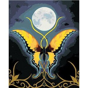 Motýľ s ornamentom mesiaca, 80 × 100 cm, plátno napnuté na rám