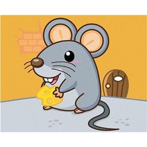 Myška so syrom, 40×50 cm, bez rámu a bez vypnutia plátna