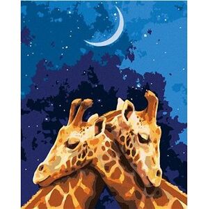 Objímajúce sa žirafy, 40×50 cm, bez rámu a bez vypnutia plátna