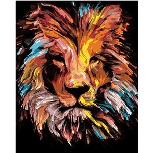 Pestrý lev, 80×100 cm, vypnuté plátno na rám