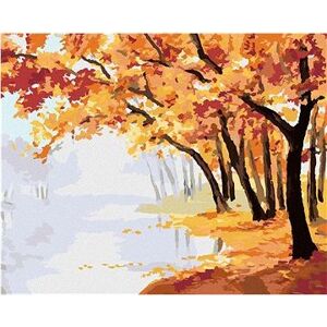 Jesenný červený les, 40×50 cm, bez rámu a bez vypnutia plátna
