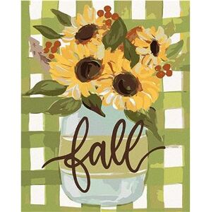 Jesenná slnečnica Gingham (Haley Bush), 40×50 cm, vypnuté plátno na rám