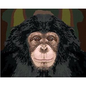 Portrét šimpanza, 40×50 cm, bez rámu a bez vypnutia plátna
