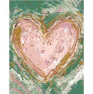 Ružové srdce na zelenom pozadí (Haley Bush), 80 × 100 cm, bez rámu a bez napnutia plátna