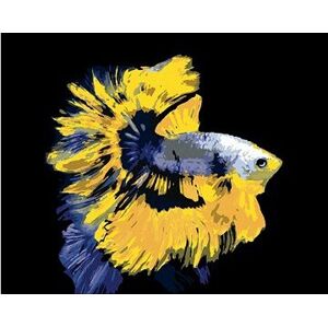 Ryba bojovnica žltomodrá, 40×50 cm, vypnuté plátno na rám