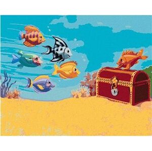Rybičky pri honbe za pokladom (Sue Ellen Brown), 40×50 cm, vypnuté plátno na rám