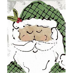 Santa so zelenou čiapkou (Haley Bush), 40×50 cm, bez rámu a bez vypnutia plátna