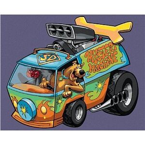 Scooby a dodávka Mystery Machine (Scooby Doo), 40×50 cm, bez rámu a bez vypnutia plátna