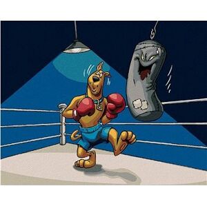 Scooby boxer a strašidelné boxovacie vrece (Scooby Doo), 40×50 cm, vypnuté plátno na rám