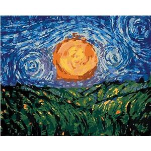 Slnko na oblohe podľa Van Gogha, 40 × 50 cm, plátno napnuté na rám