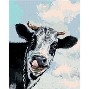 Šťastná krava, 40 × 50 cm, bez rámu a bez napnutia plátna