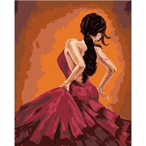 Tanečnica tancujúca flamenco, 40 × 50 cm, bez rámu a bez napnutia plátna
