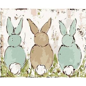 Tri králiky (Haley Bush), 40×50 cm, vypnuté plátno na rám