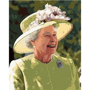 Usmievajúca kráľovná Alžbeta II., 40×50 cm, bez rámu a bez vypnutia plátna