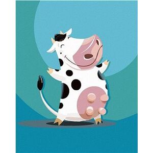 Usmievajúca sa krava, 40×50 cm, bez rámu a bez vypnutia plátna