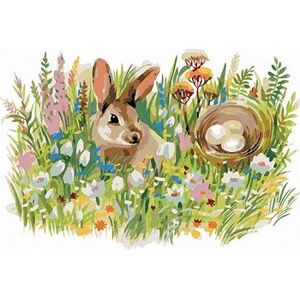Veľkonočný králik, 40 × 50 cm, bez rámu a bez napnutia plátna