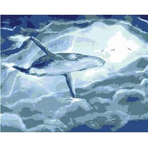 Veľryba v oblakoch, 80 × 100 cm, bez rámu a bez napnutia plátna