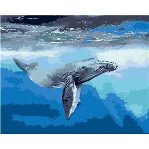Veľryba v temnom mori, 40×50 cm, bez rámu a bez vypnutia plátna