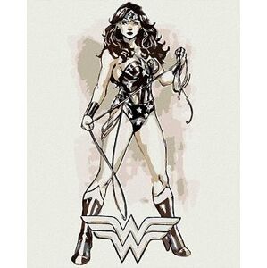 Wonder Woman čierno-biely plagát II, 40 × 50 cm, plátno napnuté na rám