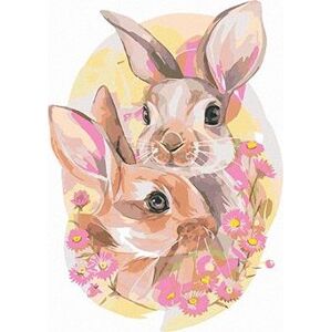Zamilovaný pár králikov, 80 × 100 cm, bez rámu a bez vypnutia plátna