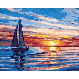 Západ slnka na mori, 40×50 cm, vypnuté plátno na rám