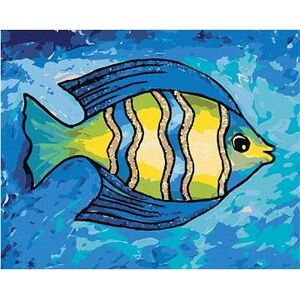 Žlto-modrá rybka, 80 × 100 cm, plátno napnuté na rám