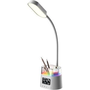 IMMAX LED stolná lampička FRESHMAN s RGB podsvietením, držiak na ceruzky, biela