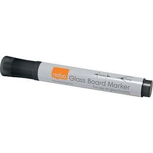 NOBO Glass Whiteboard Markers, čierny – balenie 4 ks