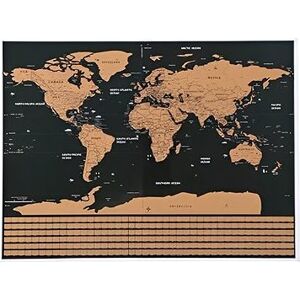 Malatec Veľká stieracia mapa sveta s vlajkami Deluxe 82 × 59 cm čierna