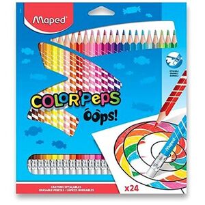 Maped Color´Peps Oops bezdrevné s gumou 24 farieb