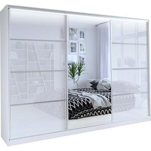 Nejlevnější nábytek Litolaris 250 se zrcadlem, bílý lesk