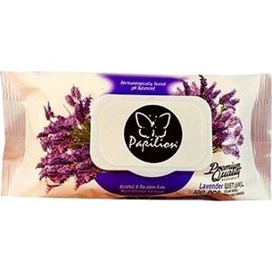Papilion vlhčené obrúsky lavender 100 ks, klips