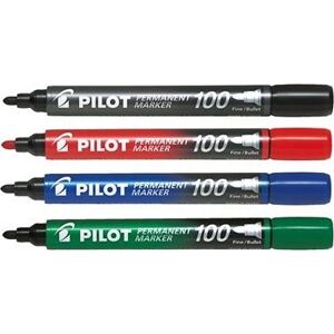 PILOT Permanent Marker 100 1 mm súprava 4 farieb